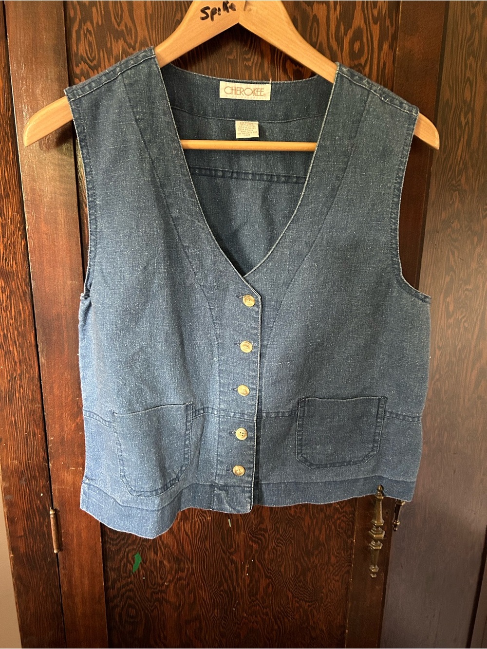 Vintage Cherokee Denim Button-Front Vest